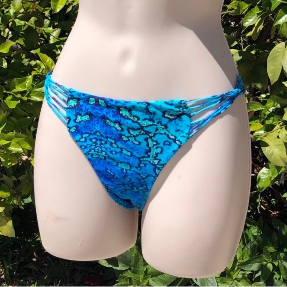 Mikoh Ocean Blue Patterned Women's Bikini Bottom